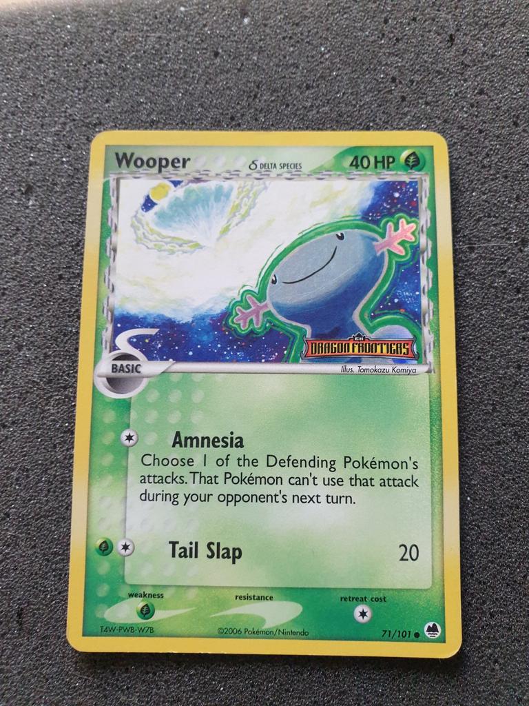 Pokémon kaart Wooper reverse #71 EX Dragon Frontiers, Ophalen of Verzenden, Gebruikt, Losse kaart