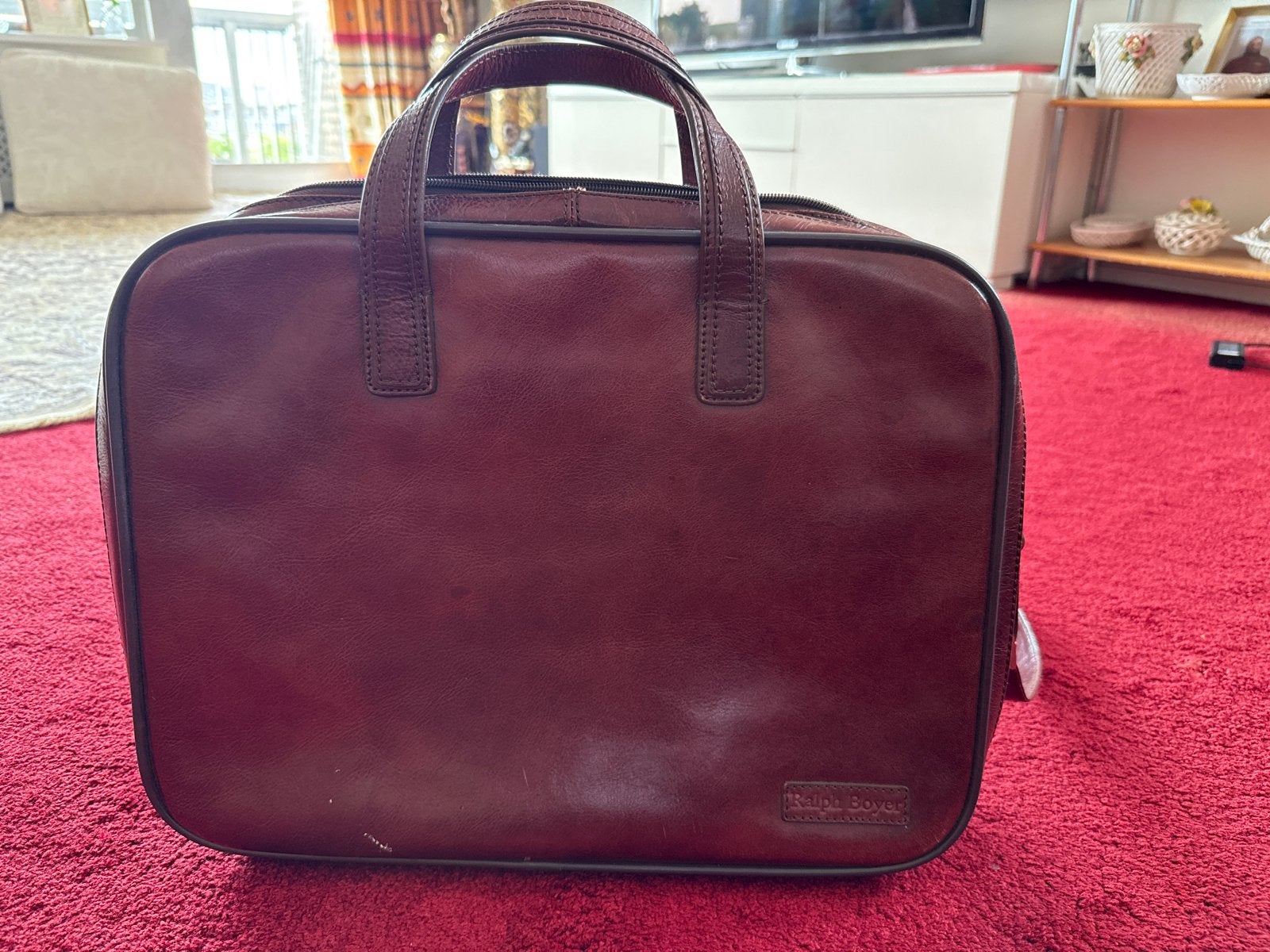 Ralph Boyer Leren Laptoptas/Aktetas - Bruin, Sieraden, Tassen en Uiterlijk, Tassen | Damestassen, Ophalen of Verzenden, Gebruikt