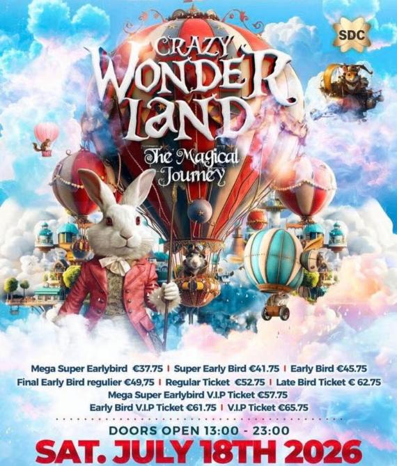Crazy Wonderland 2026 VIP 2x + normale Locker, Twee personen
