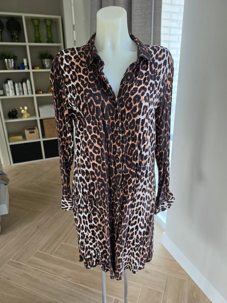 Only panter print lange blouse jurk maat 42, Maat 42/44 (L), Ophalen of Verzenden, Zo goed als nieuw, Onder de knie