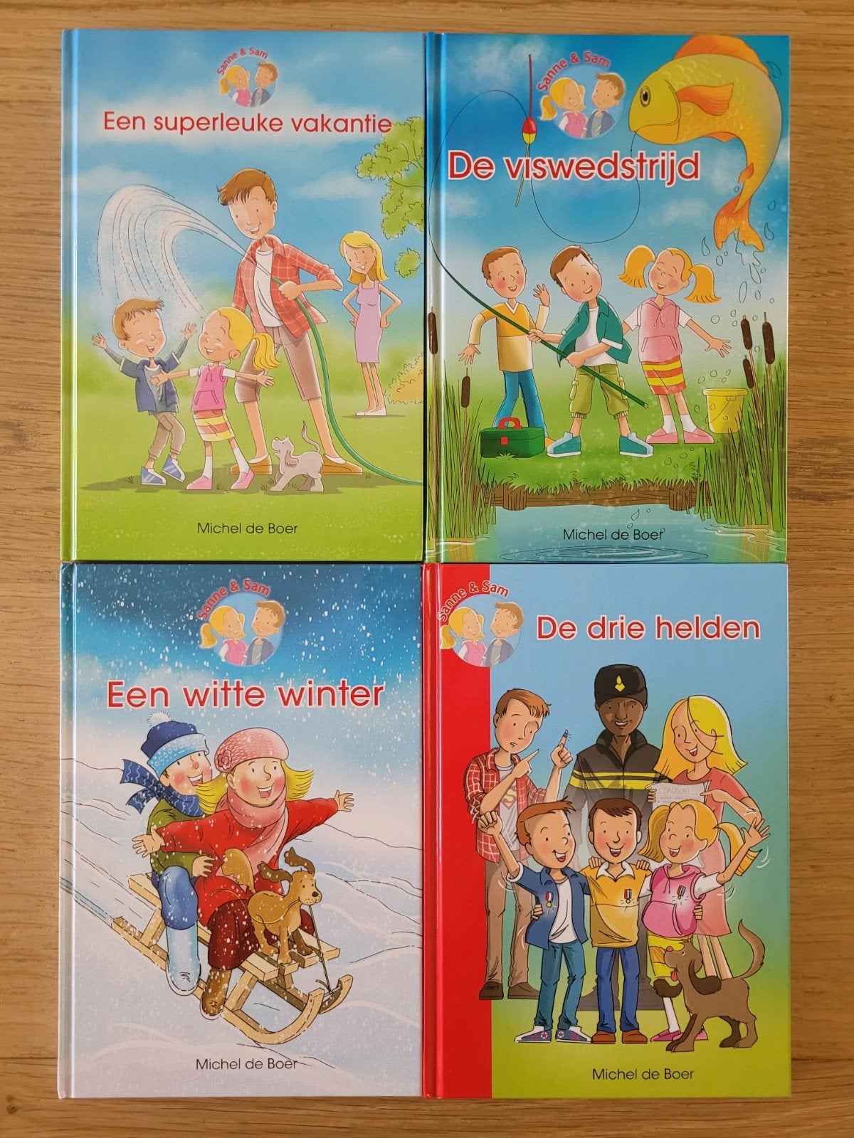 4x Sanne en Sam serie, Michel de Boer, chr. ZGAN samen €10,-, Ophalen of Verzenden, Zo goed als nieuw