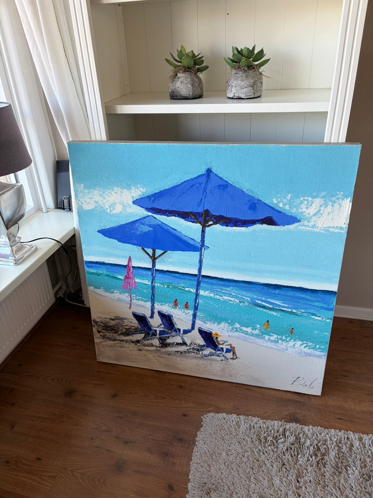 Heel mooi schilderij 100x100cm, Ophalen, Zo goed als nieuw
