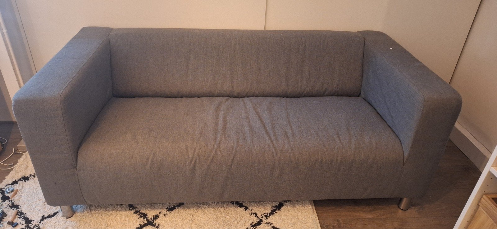 IKEA Klippan bank grijs 2 zits, Ophalen, Gebruikt, 150 tot 200 cm, Tweepersoons
