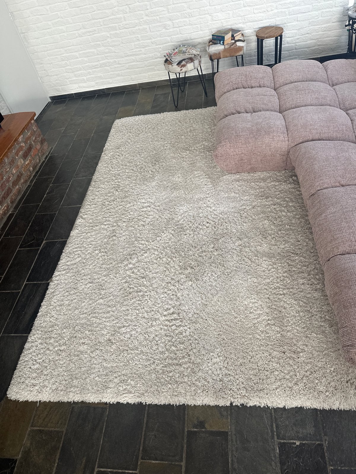 IKEA VOLLERSLEV Hoogpolig Vloerkleed Wit 200x300 cm, Ophalen, Gebruikt, Wit, 200 cm of meer
