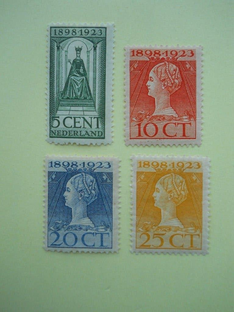 Nederland 1923 Regeringsjubileum uit Nvph122-126 ongebruikt, Ophalen of Verzenden, T/m 1940, Postfris