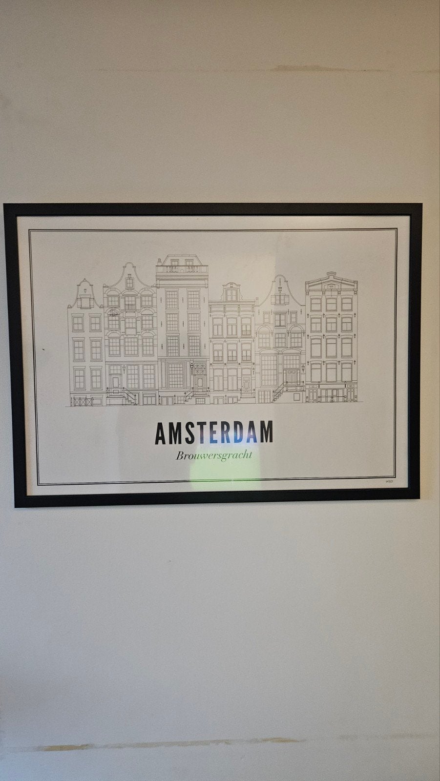 Amsterdam Brouwersgracht Print - Stijlvolle Muurdecoratie, 50 – 75, Ophalen of Verzenden, 75 tot 100 cm, Print