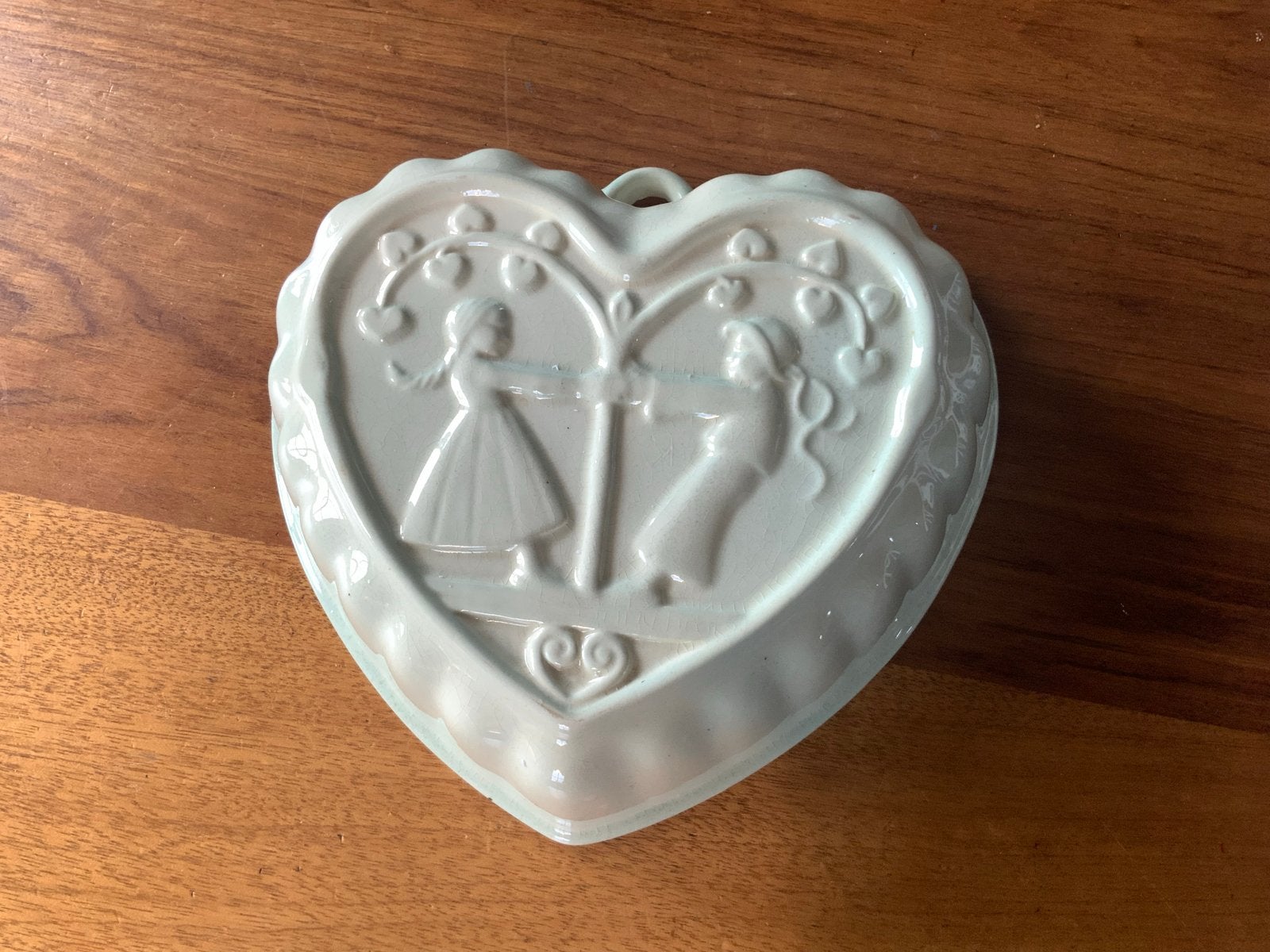 Prachtige puddingvorm hart 1 liter, Verzenden, Steen/keramiek, Wit, Overige typen