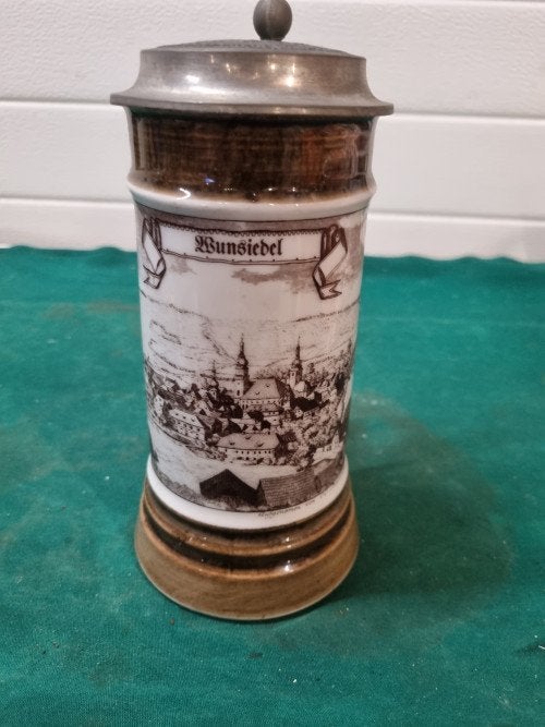 bierpul bunsiebel met tinnen deksel, Verzamelen, Ophalen of Verzenden, 'T Olde Gre-j, Info@toldegrej.nl, Endepoelstraat 20f Didam