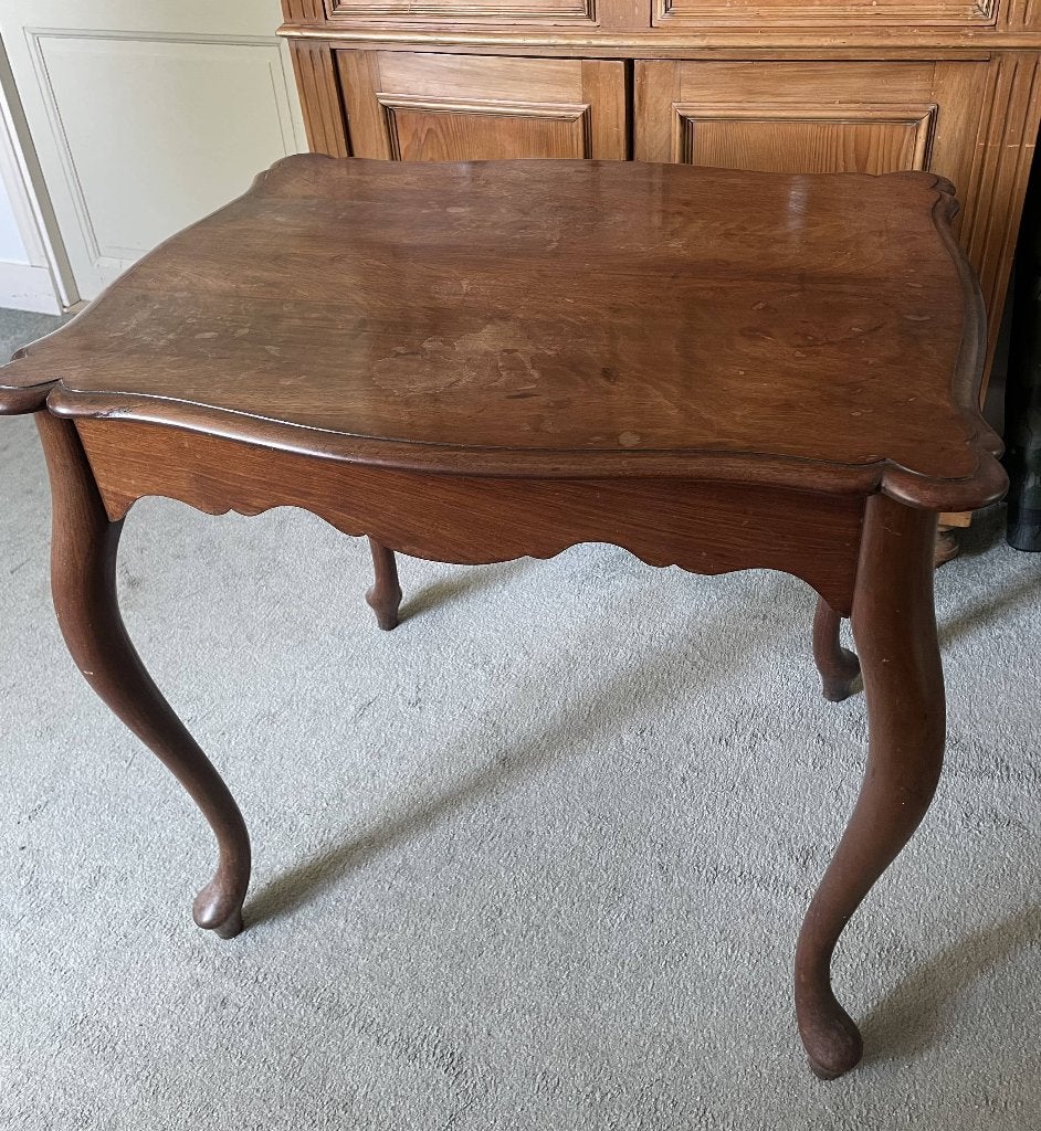 Antieke kleine tafel, biedermeier, mahonie, Ophalen