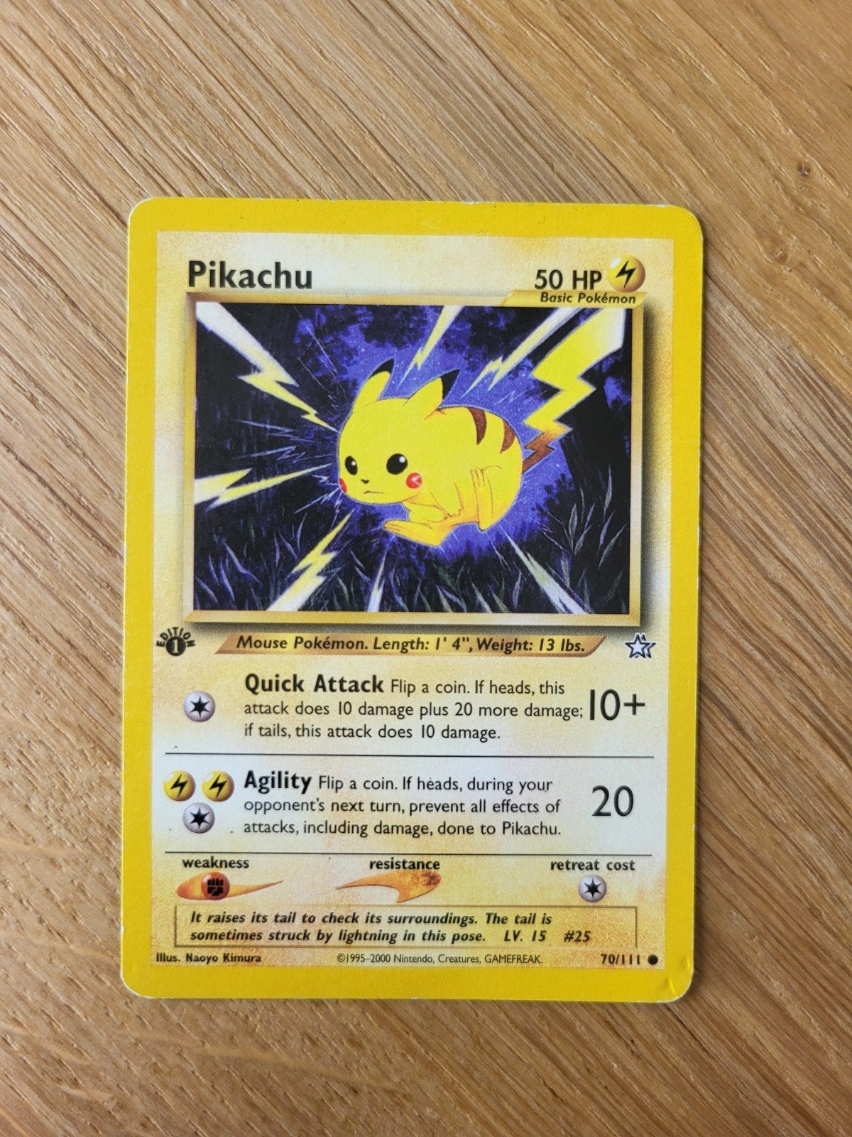Pikachu 1ST EDITION Pokémon Kaart #70/111, Ophalen, Gebruikt, Losse kaart