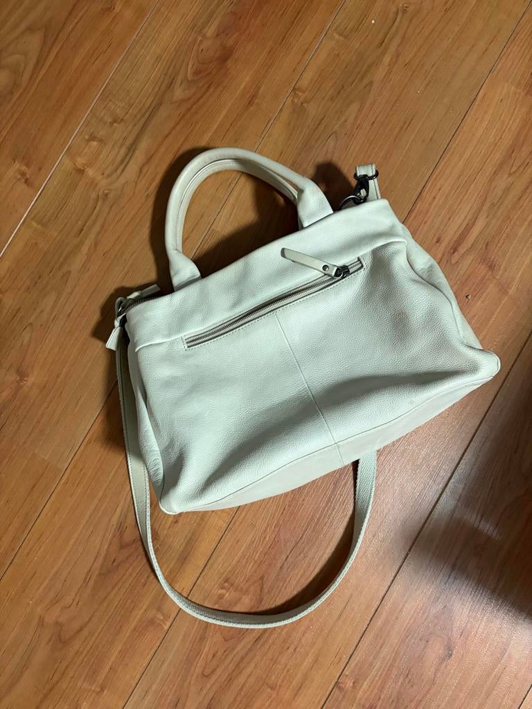 Burkely Leren Handtas - Crème/Beige, Sieraden, Tassen en Uiterlijk, Tassen | Damestassen, Ophalen of Verzenden, Gebruikt, Beige