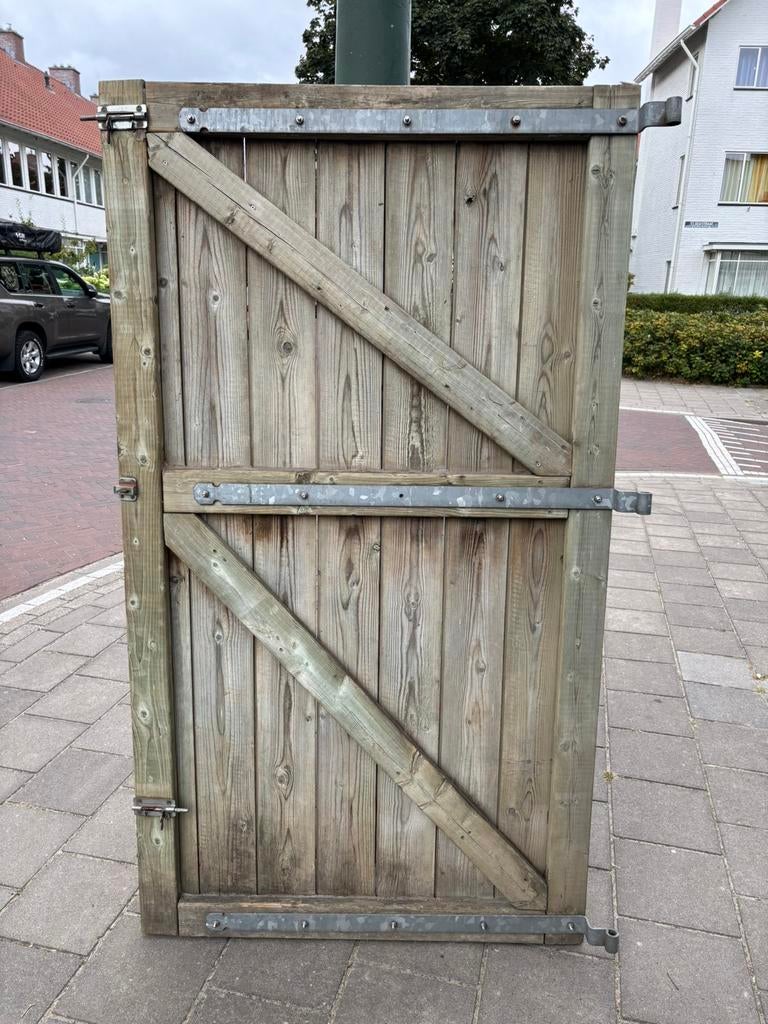 Houten tuinpoort, Gebruikt, 100 tot 150 cm, Ophalen of Verzenden, Draaipoort