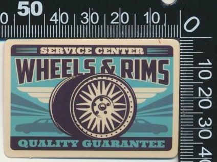 Sticker: Wheels and Rims - Service center, Ophalen of Verzenden, Zo goed als nieuw, Auto of Motor