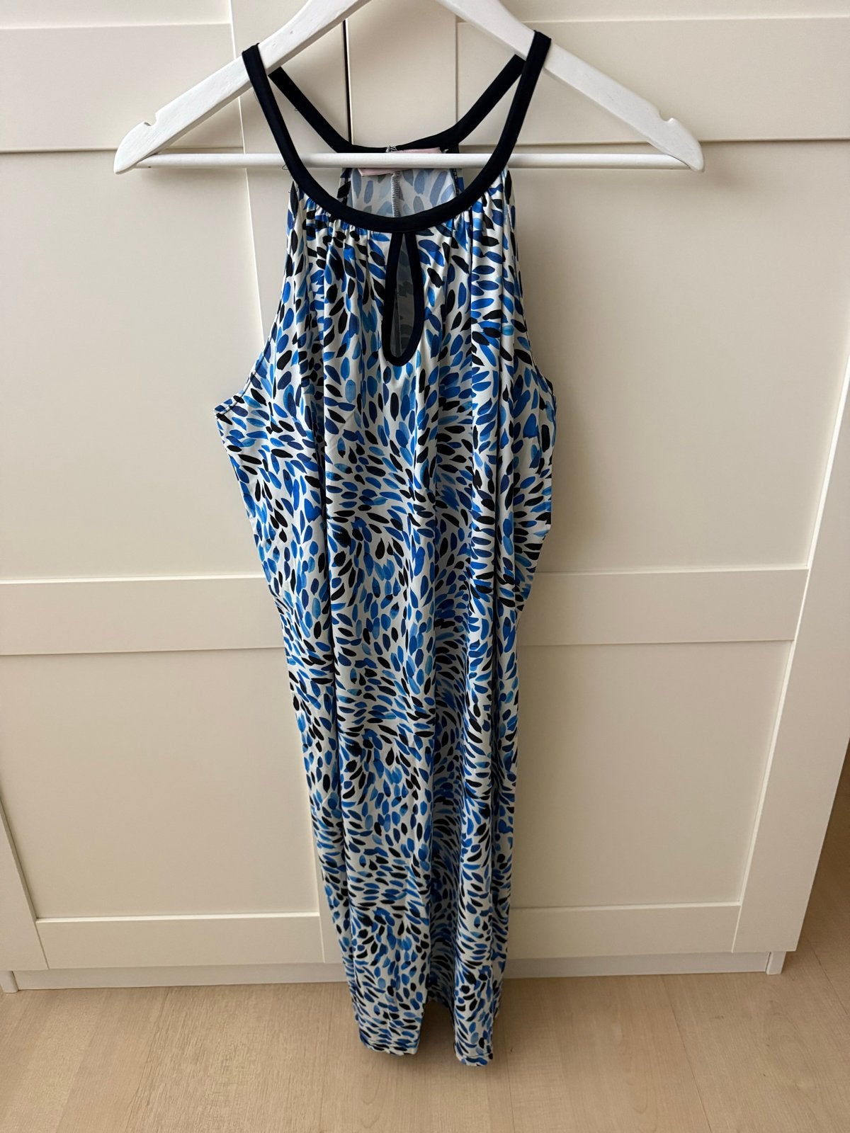 Studio Anneloes Zomerjurk Halterhals Wit Blauw Stippen Maat, Kleding | Dames, Maat 38/40 (M), Blauw, Ophalen of Verzenden, Gedragen