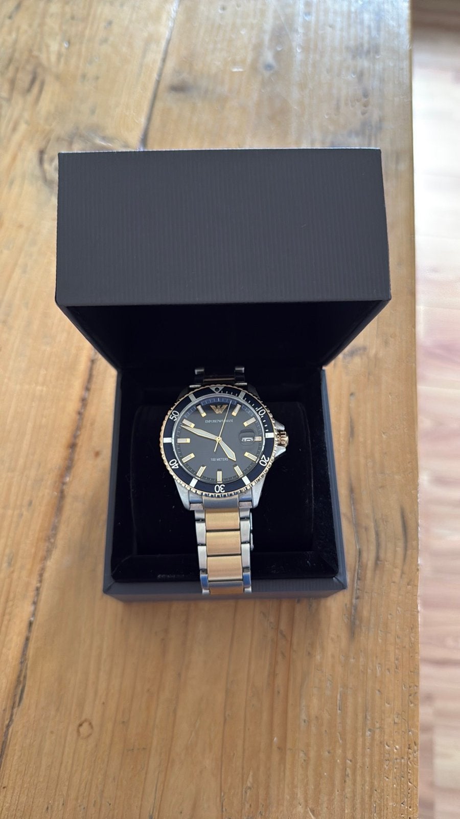 Emporio Armani horloge heren, Ophalen, Zo goed als nieuw, Staal, Overige merken
