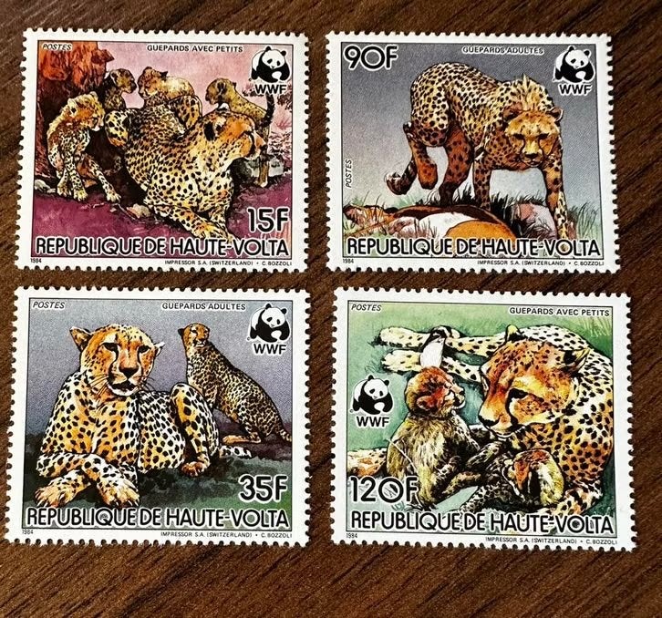 Opper-Volta 1984 WWF Luipaard Dieren Postfris Postzegels, Ophalen of Verzenden, Postfris