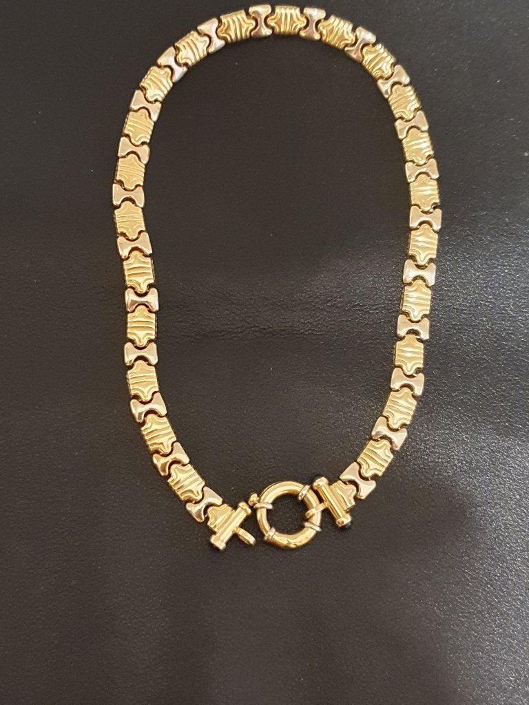 Twee kleurige dames ketting 18 kr 750 gekeurd gewicht 29,3, Ophalen of Verzenden, Zo goed als nieuw, Goud, Goud