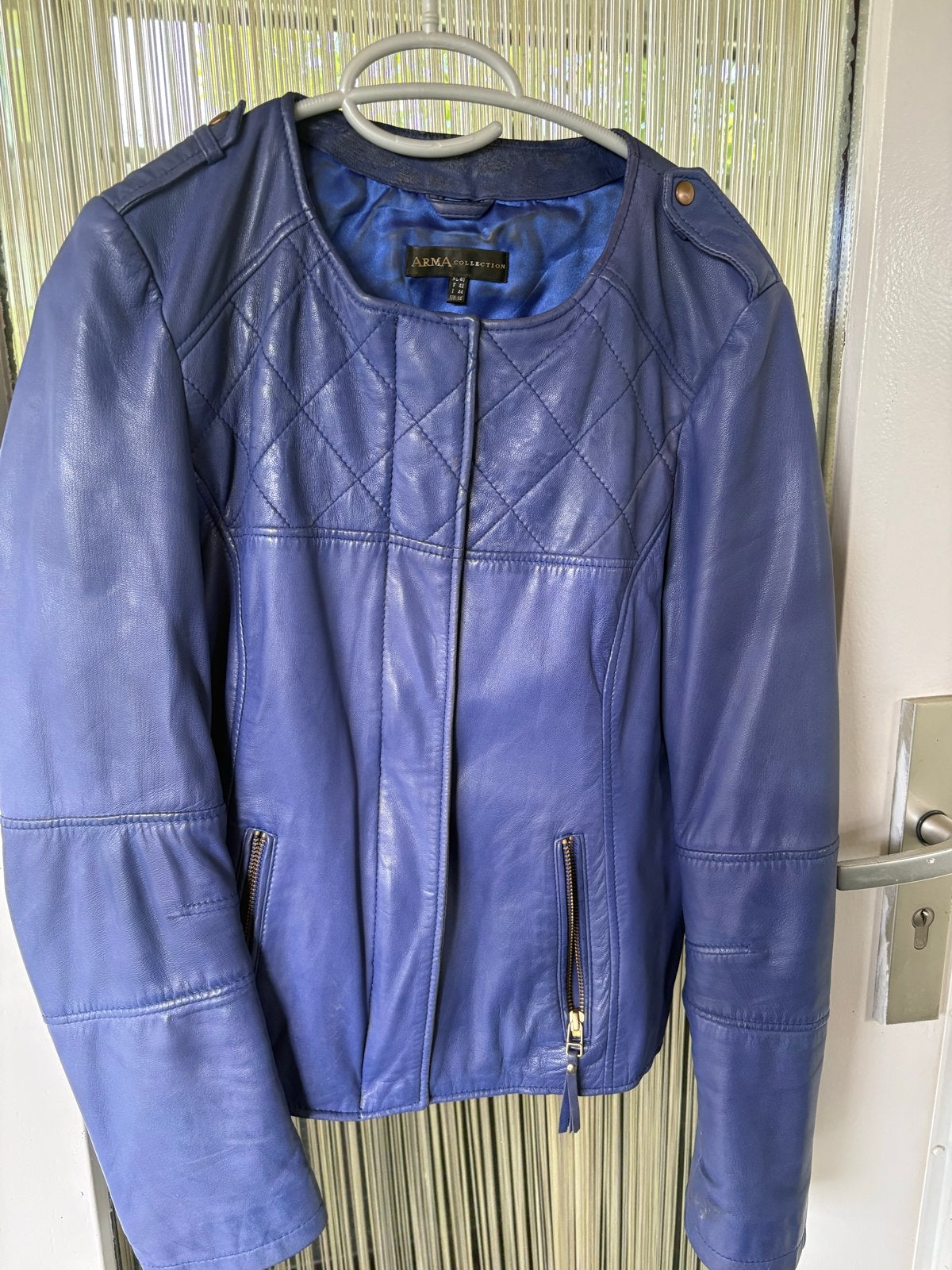ARMA Collection Leren Jas - Maat 40 - Blauw, Verzenden, Gedragen, Maat 38/40 (M), Blauw