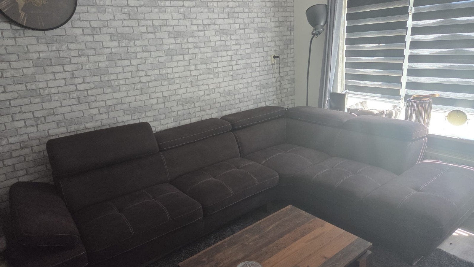 Comfortabele Hoekbank met Opbergruimte - Bruin, Ophalen, 250 tot 300 cm, Gebruikt, 100 tot 125 cm