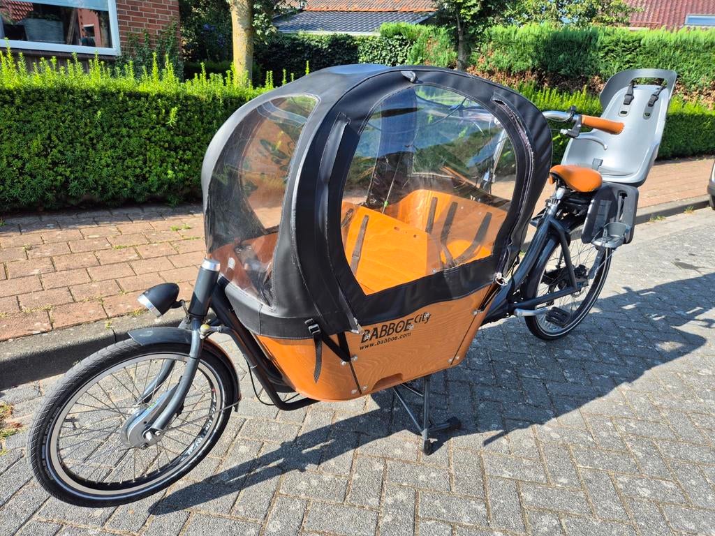 Babboe City regentent, Fietsen en Brommers, Fietsen | Bakfietsen, Gebruikt, Huif, 3 kinderen, Ophalen