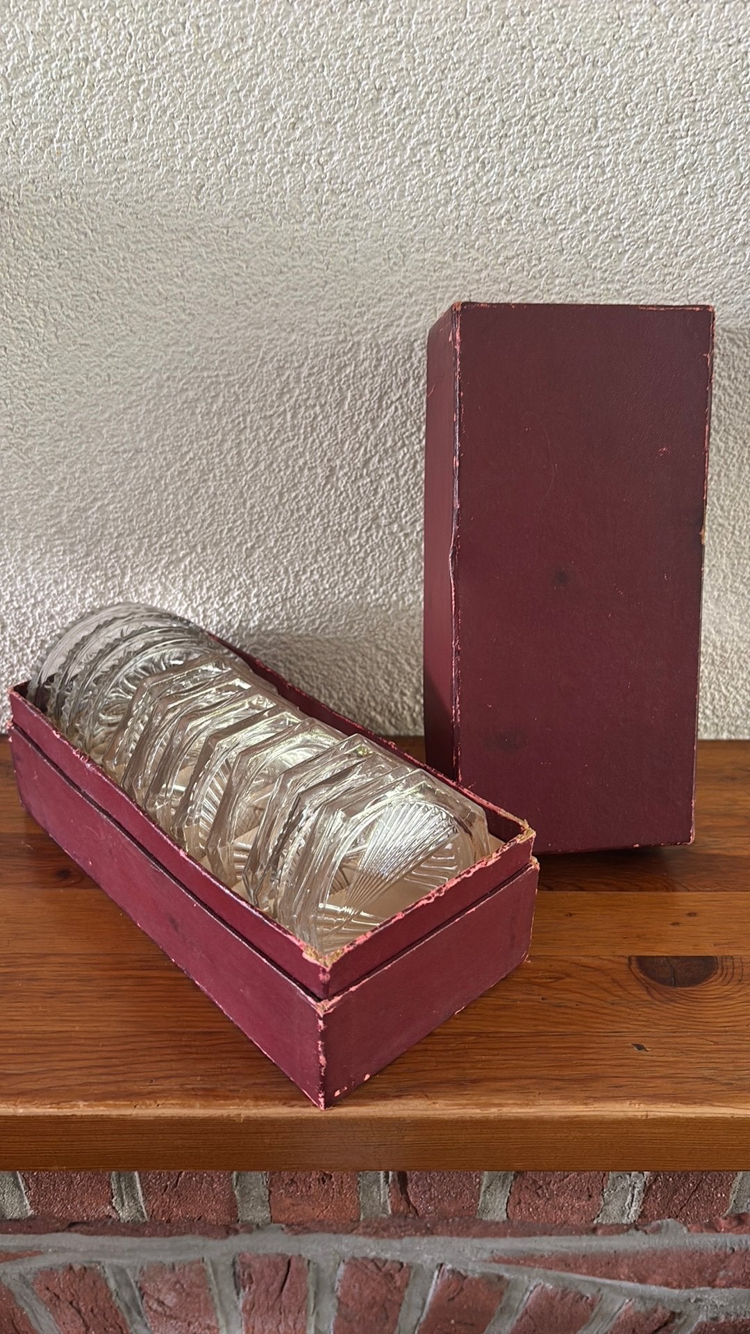 Vintage glazen onderzetters, Ophalen of Verzenden
