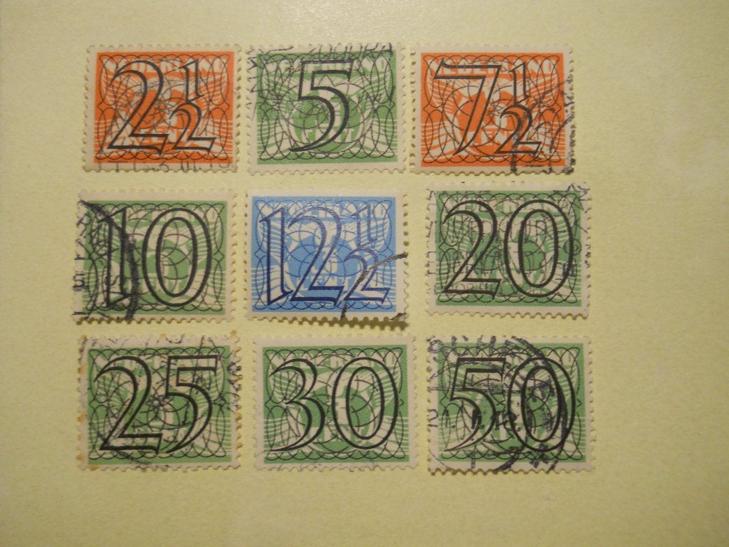 Nederland 1940 Guilloche Tralie 9 uit Nvph356-367 gestempeld, Postzegels en Munten, Postzegels | Nederland, Ophalen of Verzenden