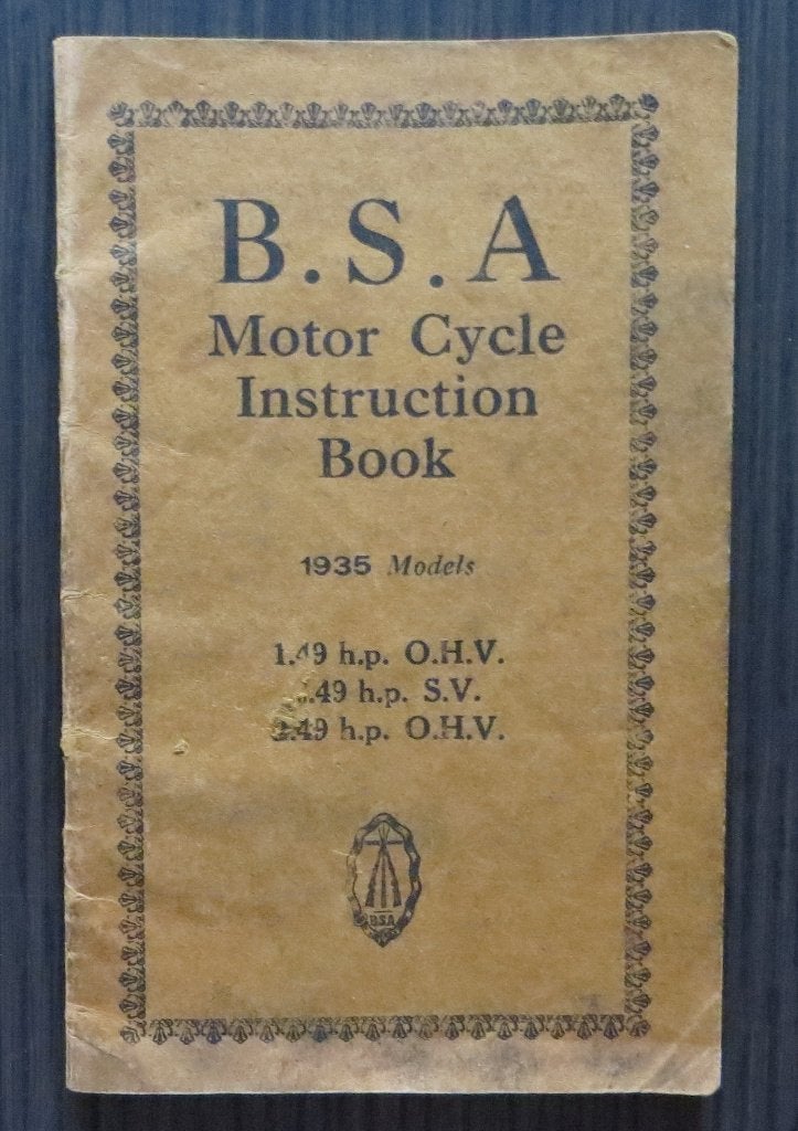 BSA Motorcycle Instruction Book 1935 Models (origineel), Verzenden, Overige merken