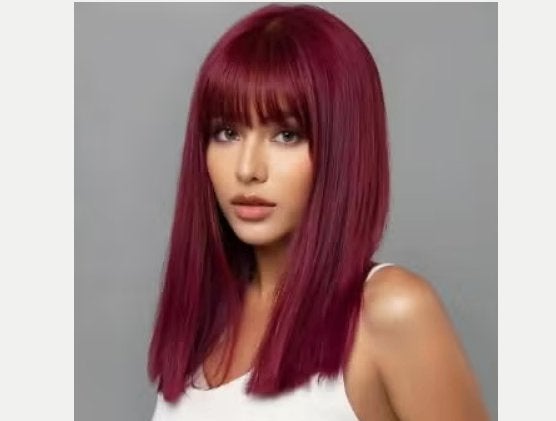 Wijnrode cosplay pruik met Royal Sister pony synthetisch, Ophalen of Verzenden, Nieuw