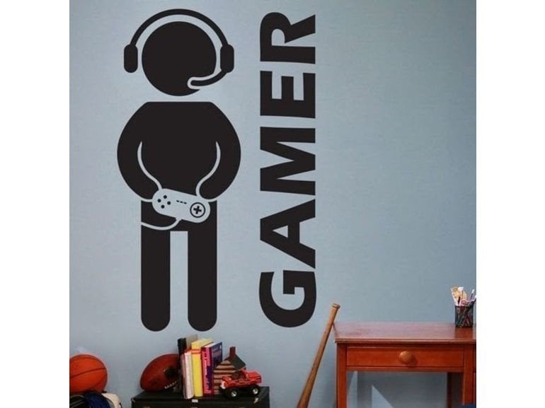 Muursticker gamer., Ophalen, Nieuw, Lamp