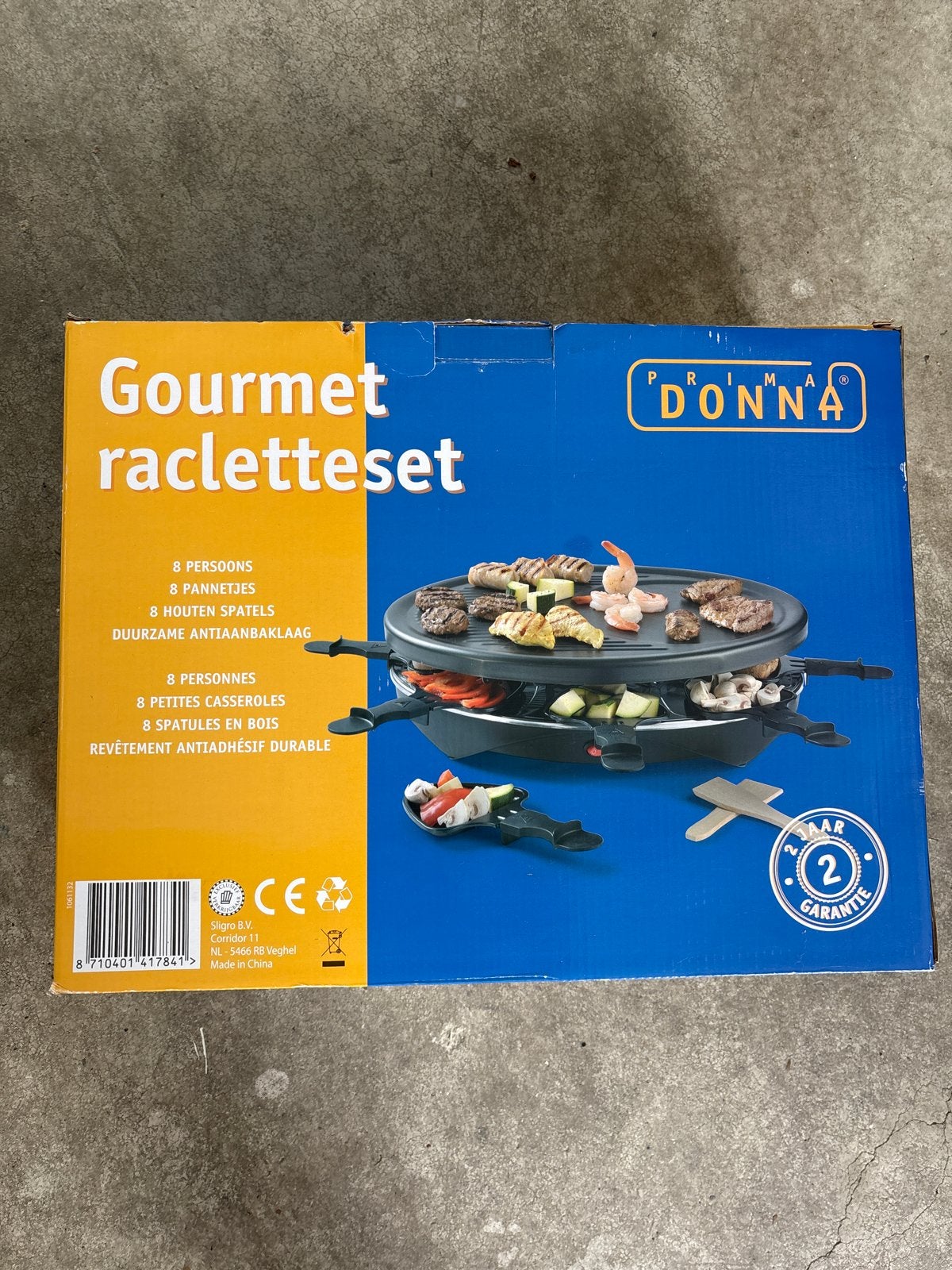 Prima Donna Gourmet Racletteset - 8 Personen, Witgoed en Apparatuur, Gourmetstellen, Ophalen, Nieuw, 8 personen of meer