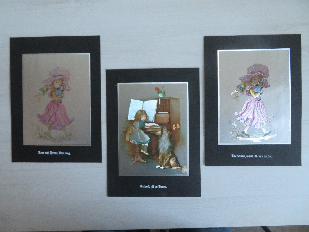 3 Stuks Holly Hobbie Zilverdruk / Dufex Foil Prints, 1960 tot 1980, Ophalen of Verzenden, Zo goed als nieuw, Prent