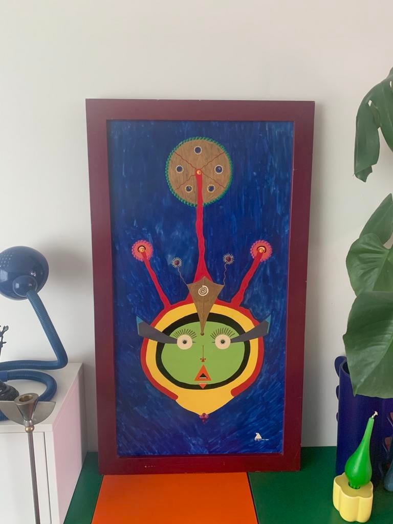 Uniek schilderij op paneel gesigneerd, Ophalen of Verzenden