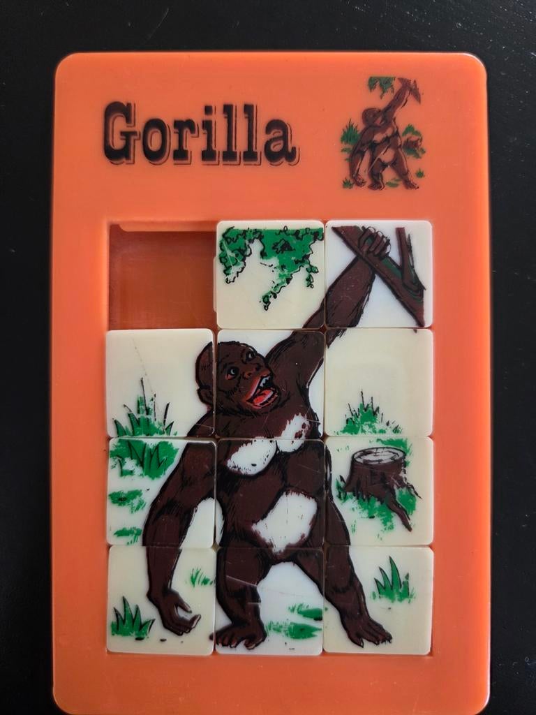 Schuifpuzzel gorilla, Ophalen of Verzenden, 10 tot 50 stukjes, Gebruikt