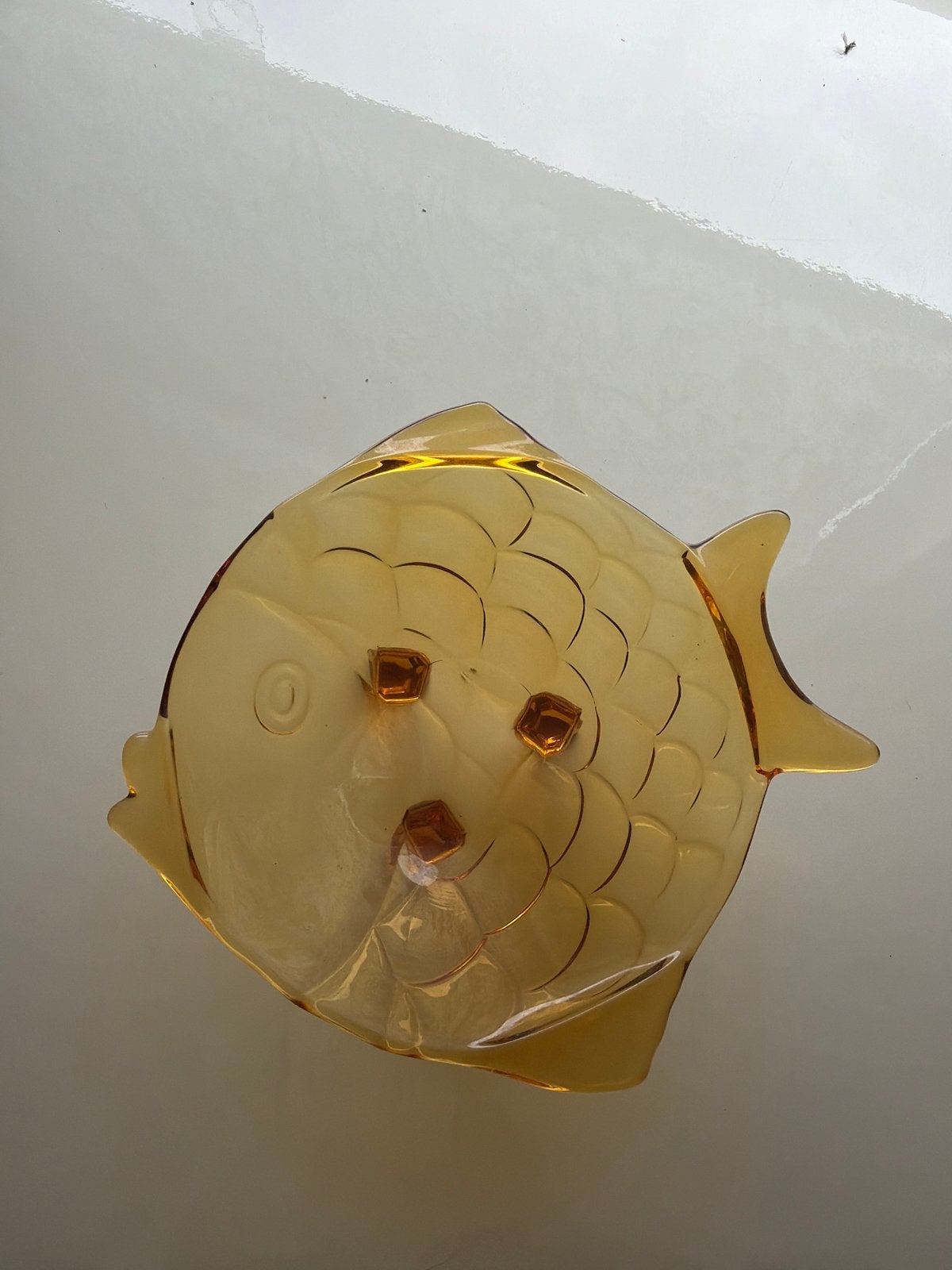 Set van 12 Vintage Amberkleurige Glazen Visschalen, Ophalen