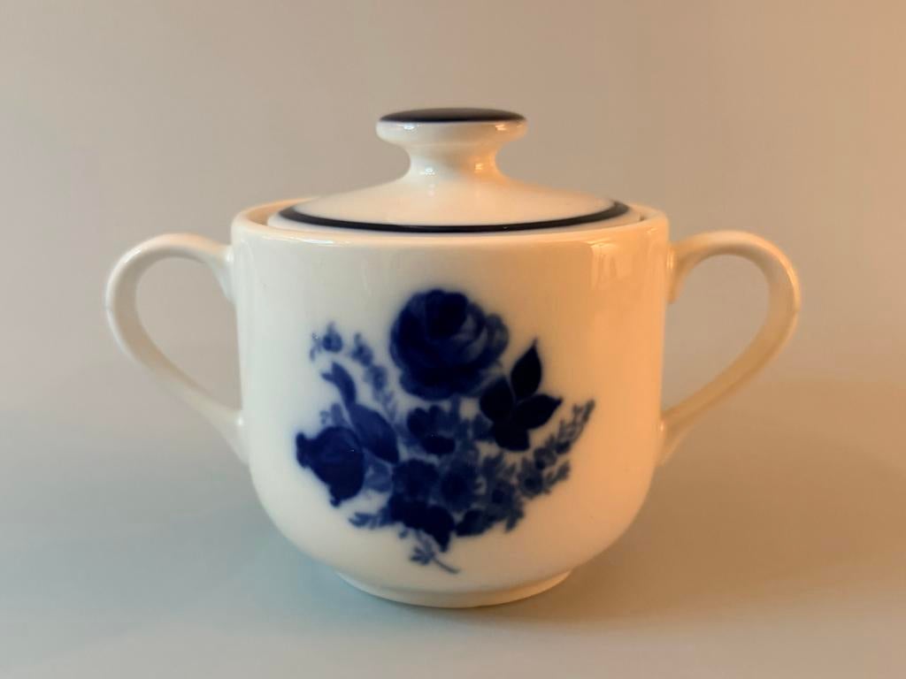 Vintage Mosa Maastricht Suikerpotje - Blauw Roos Motief, Ophalen of Verzenden