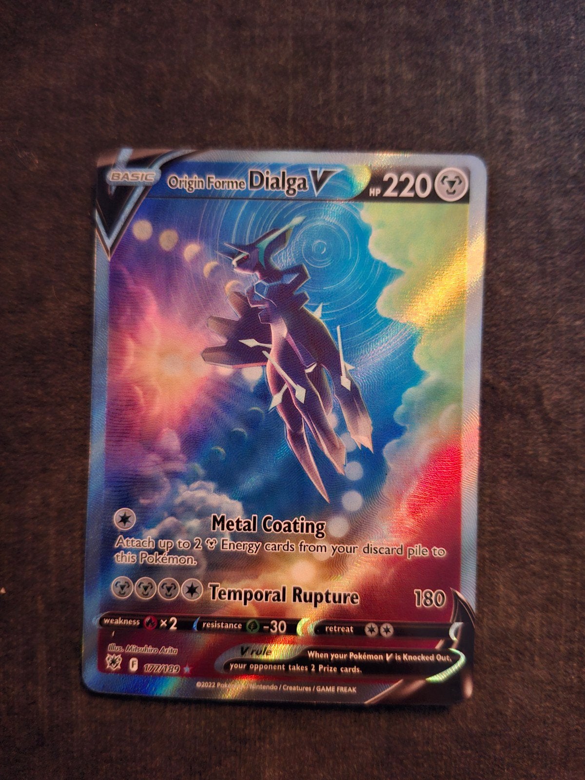 Origin Forme Dialga V Pokémon Kaart (Foil) - Astral radiance, Ophalen of Verzenden, Zo goed als nieuw, Losse kaart, Foil