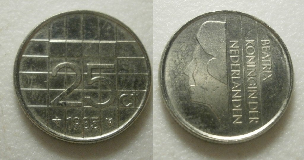 PD02565 Beatrix 25 cent 1985, Ophalen of Verzenden, Koningin Beatrix, 25 cent, Losse munt