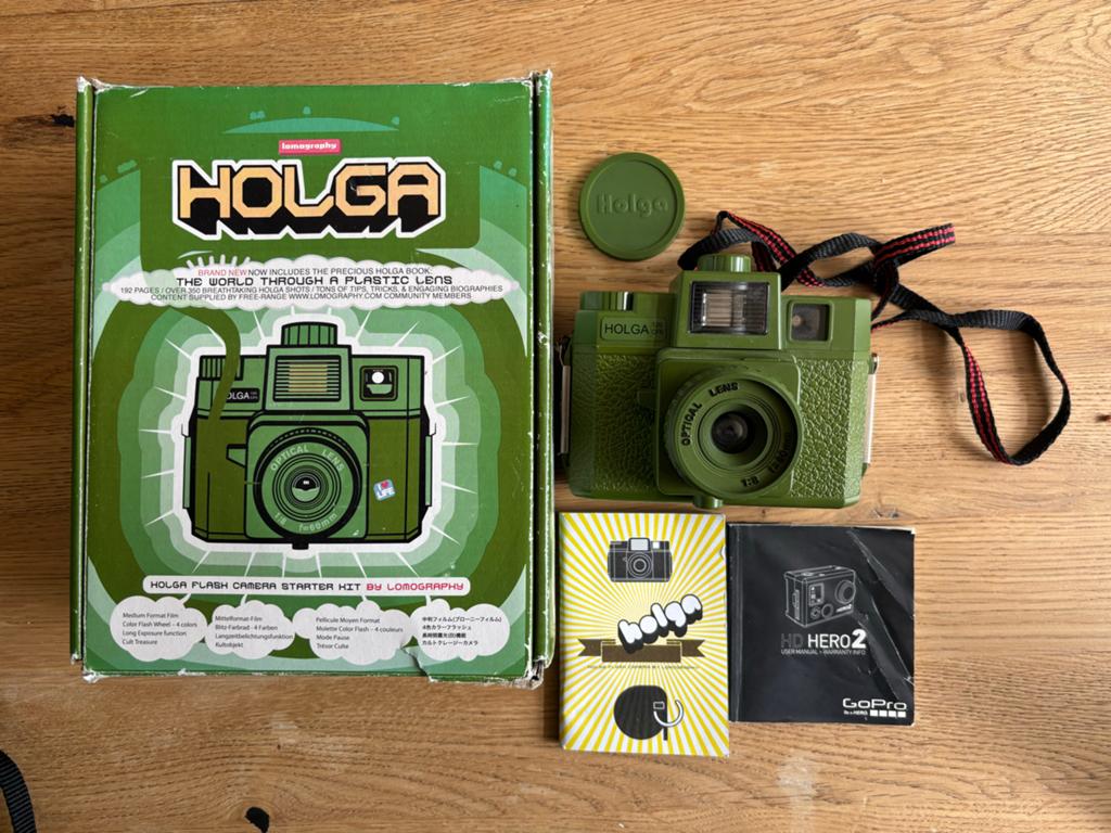 Holga Flash Camera Starter Kit by Lomography - Groen, Ophalen of Verzenden, Zo goed als nieuw, Compact, Overige Merken