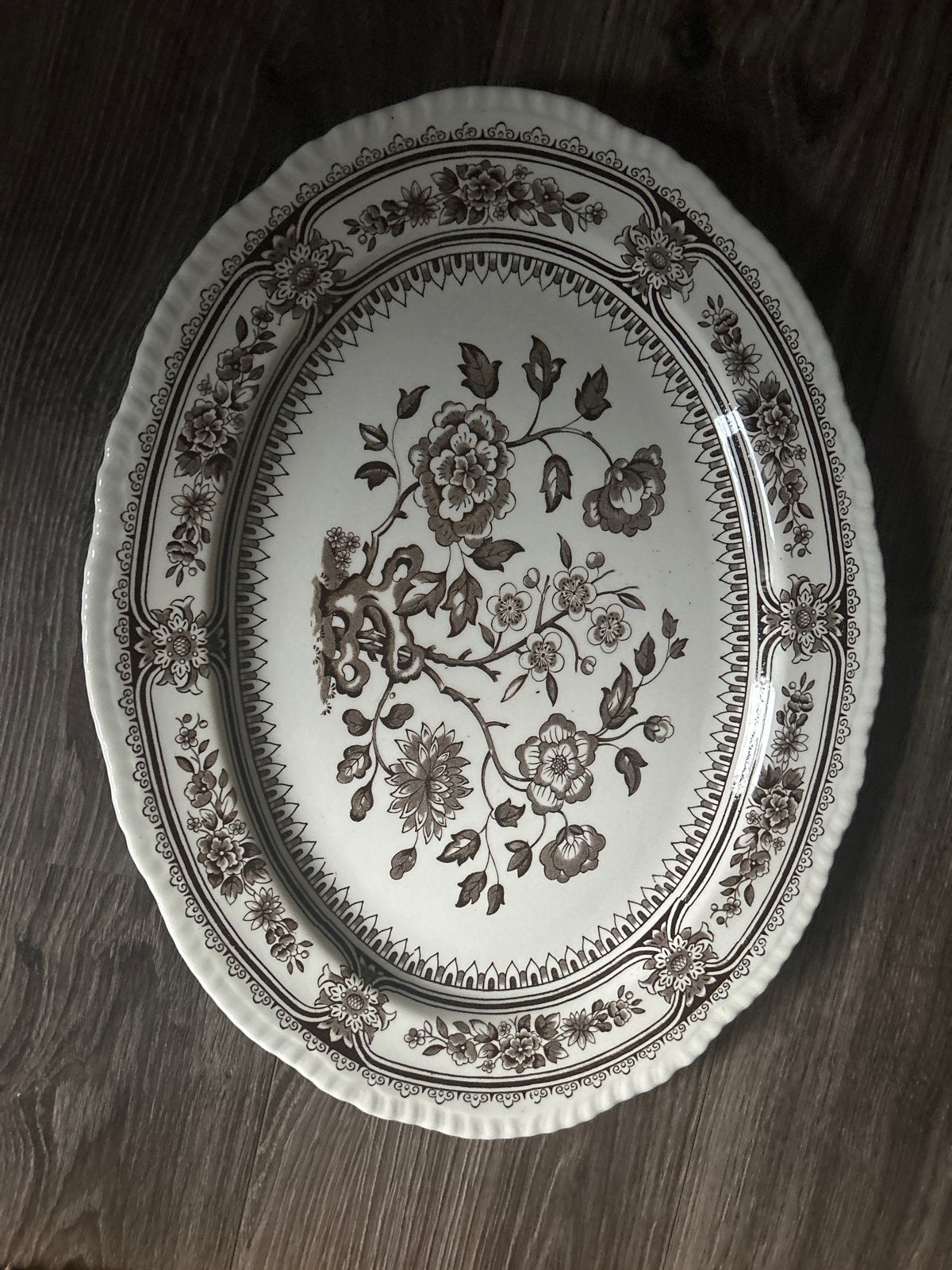 Antieke ovale schaal 'Burslem' van Wood & Sons, Ophalen of Verzenden