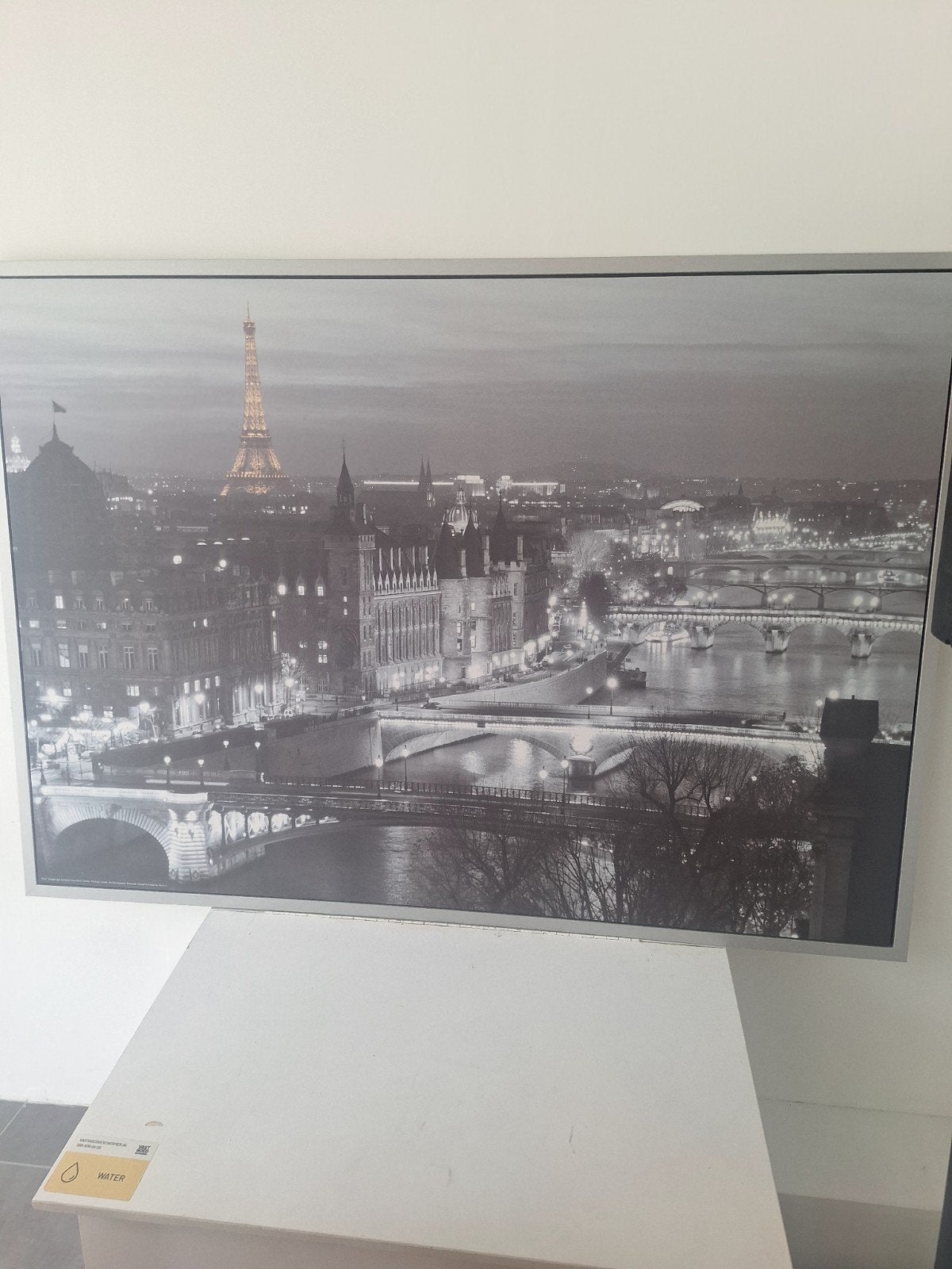 Ingelijste poster Parijs met Eiffeltoren, Huis en Inrichting, Ophalen, 50 – 75, Gebruikt, 75 tot 100 cm
