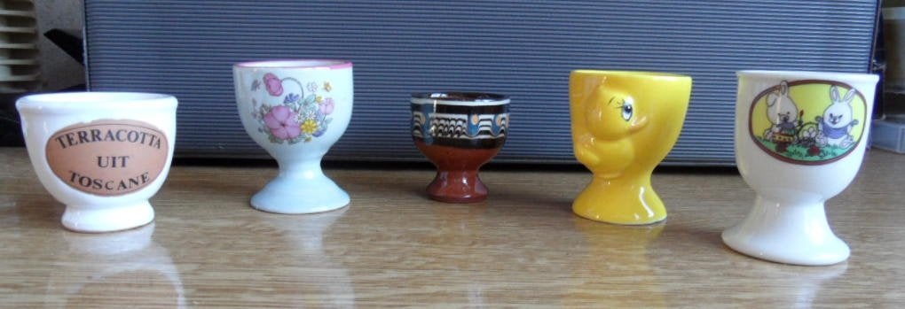 Eierdopjes. 6 verschillende, Huis en Inrichting, Overige typen, Ophalen of Verzenden, Zo goed als nieuw, Overige stijlen