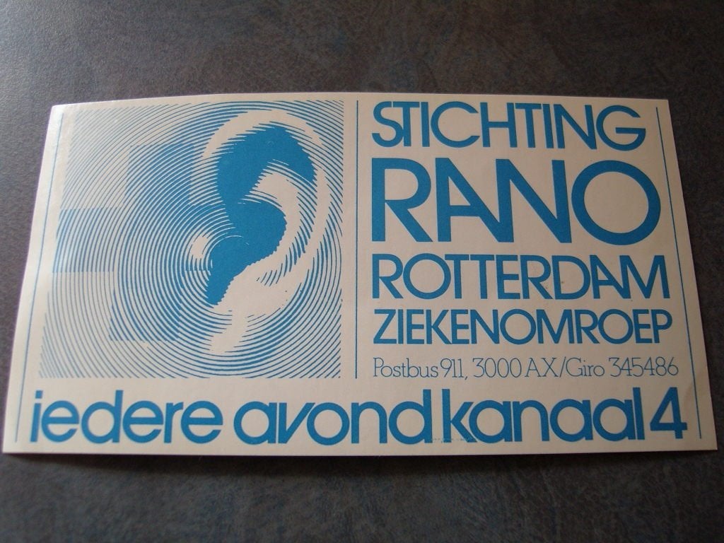 sticker rotterdam ziekenomroep stichting RANO kanaal 4, Ophalen, Zo goed als nieuw