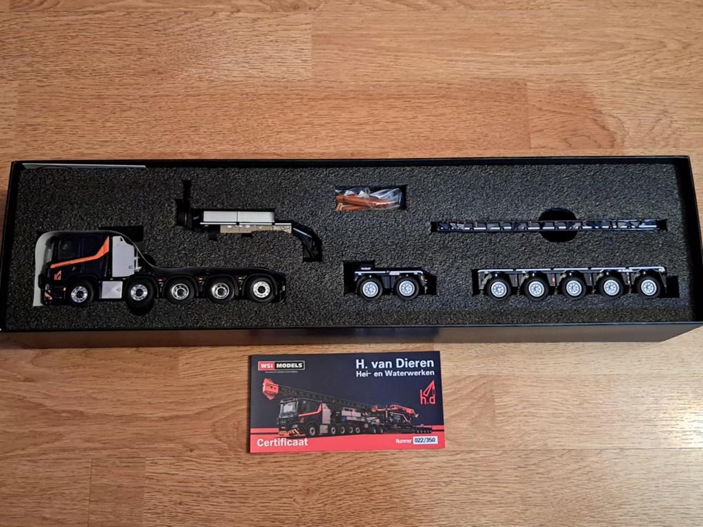 WSI Models H. van Dieren Scania P Low Loader 1:50 Nieuw, Hobby en Vrije tijd, Modelauto's | 1:50, Ophalen of Verzenden, Nieuw