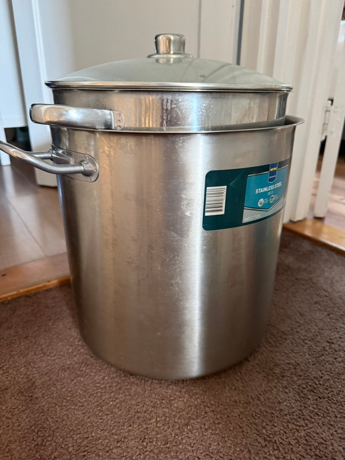 Pan rvs 24 liter, Ophalen of Verzenden, Zo goed als nieuw, Rvs
