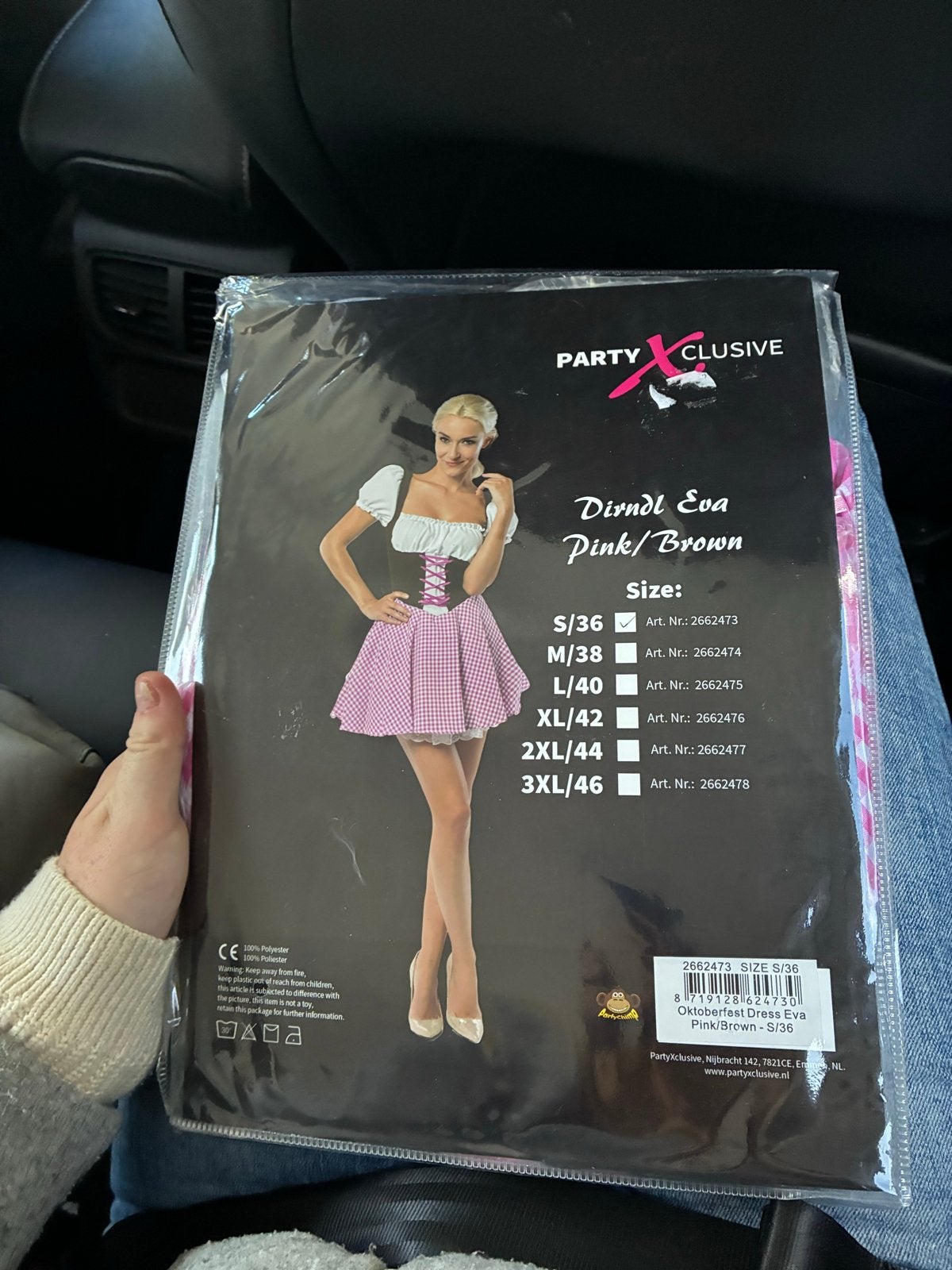 Nieuw Oktoberfest Dirndl Eva Jurkje Roze/Bruin, Ophalen of Verzenden, Nieuw, Overige thema's, Kleding