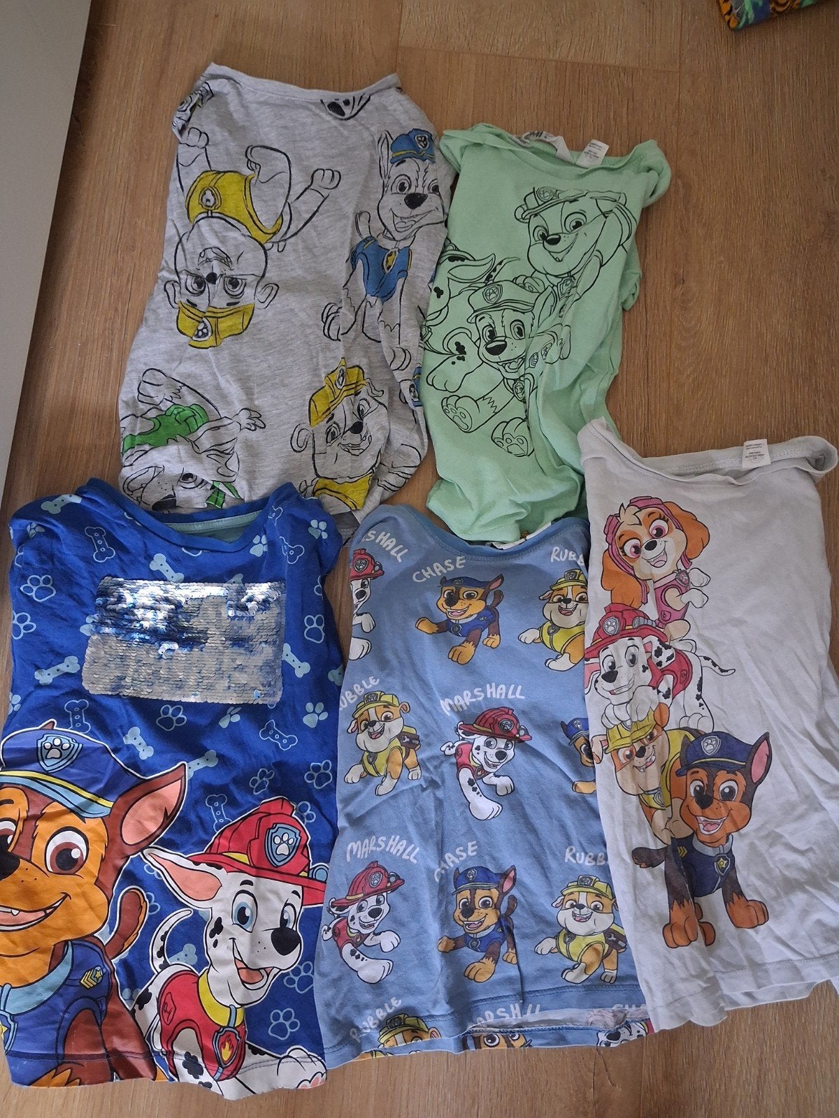 Paw Patrol T-shirts - Set van 5 maat 110/116, Ophalen of Verzenden, Gebruikt, Paw Patrol, Jongen of Meisje