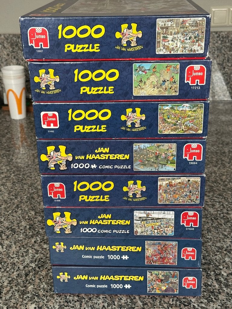 Jan van Haasteren puzzels 1000 stukjes, Ophalen of Verzenden, 500 t/m 1500 stukjes, Zo goed als nieuw, Legpuzzel
