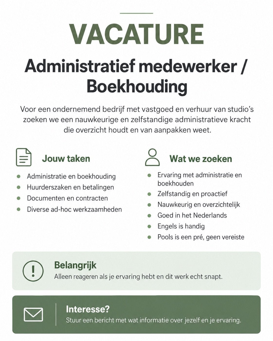 Vacature Administratie