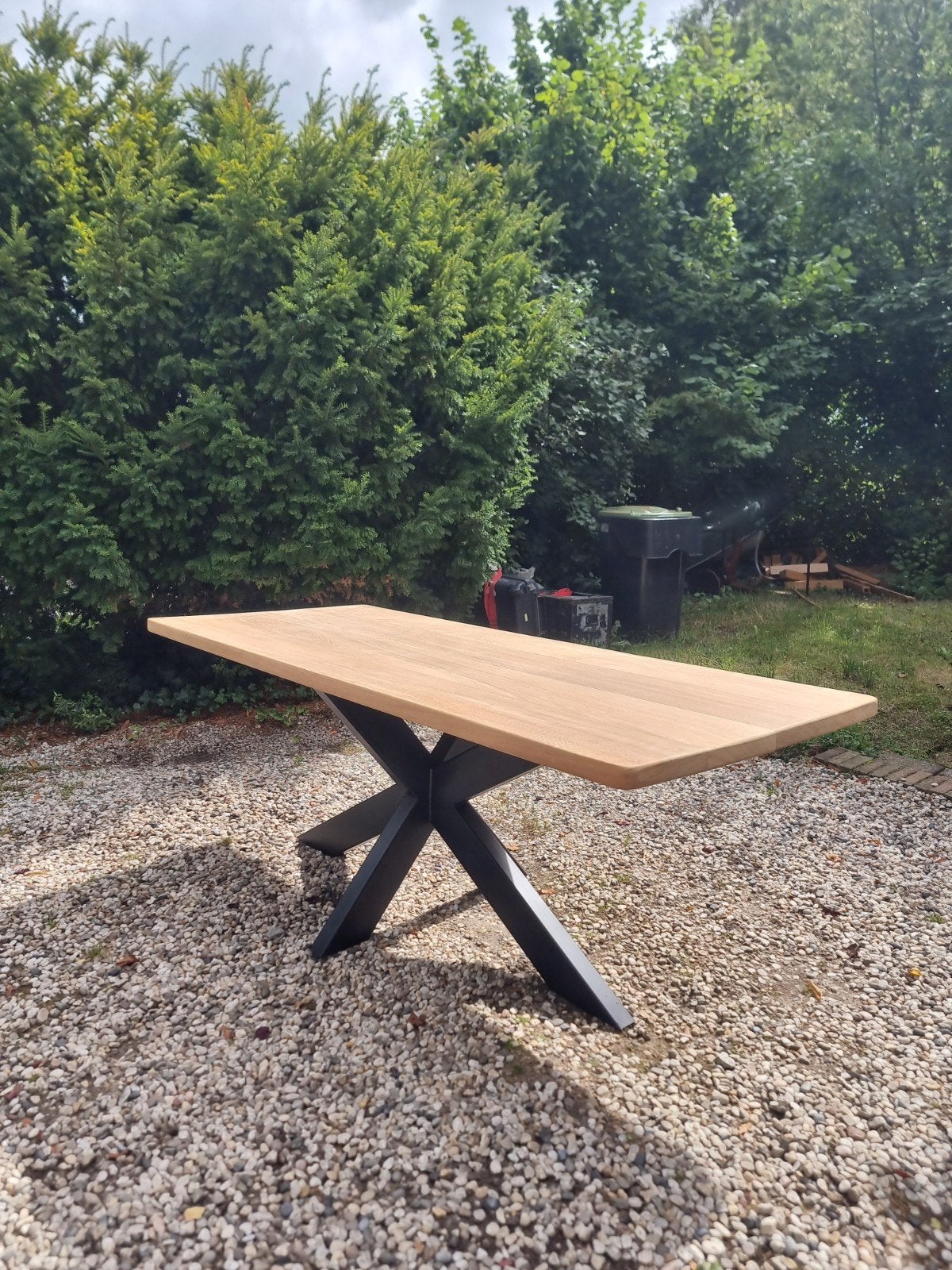Prachtige massief teakhouten eettafel, Huis en Inrichting, Tafels | Eettafels, Ophalen, Teakhout, 200 cm of meer, 50 tot 100 cm
