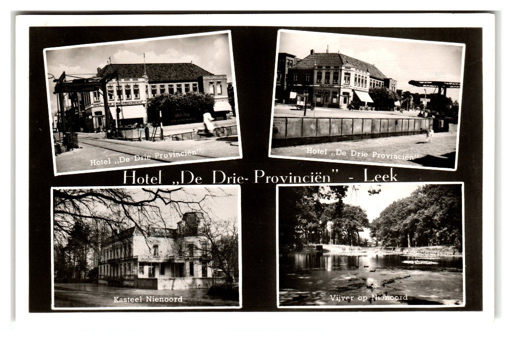 Leek, Hotel "De Drie Provinciën", Verzamelen, Verzenden, 1940 tot 1960, Gelopen, Groningen